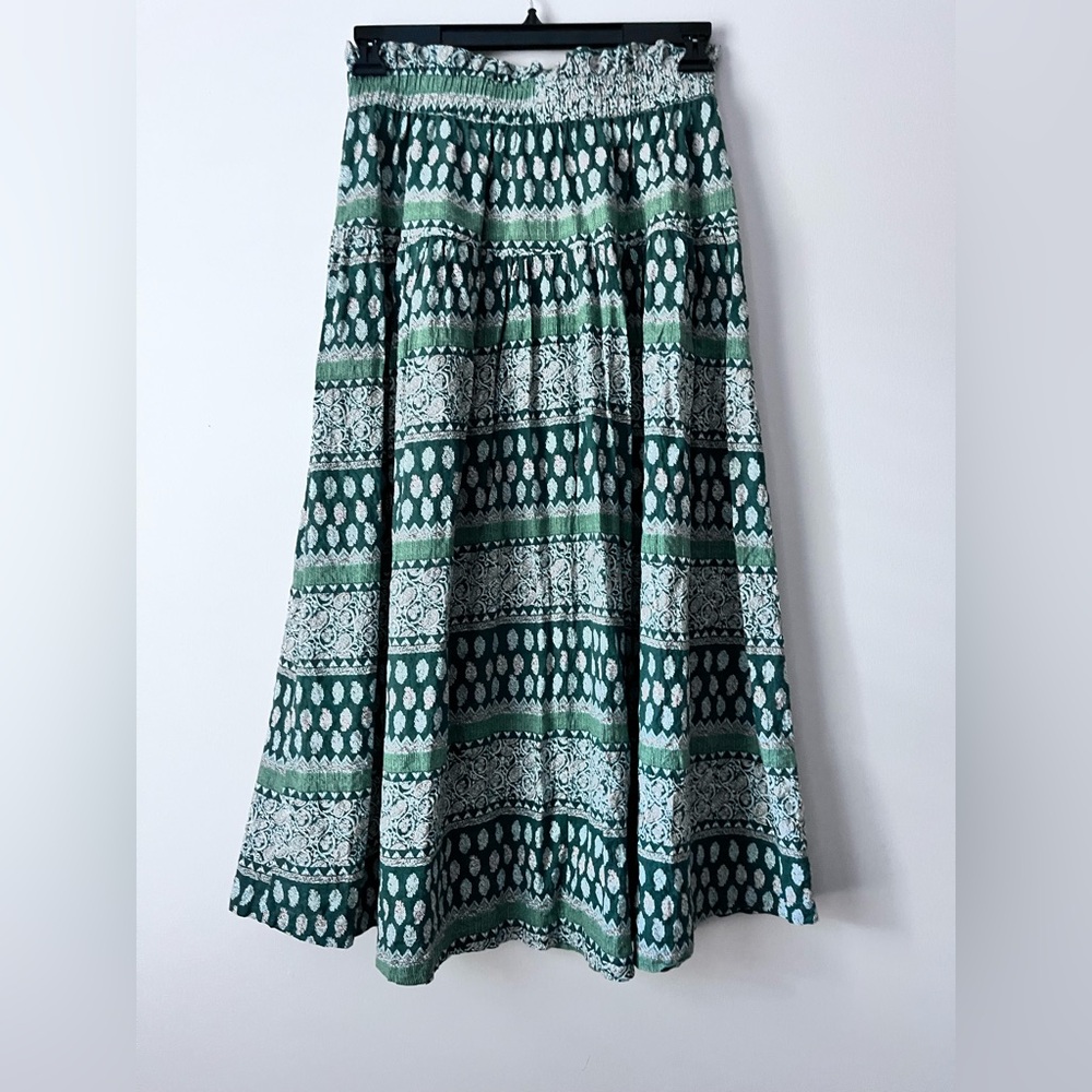 Easel Green Patchwork Maxi Skirt Size L - Picture 3 of 4